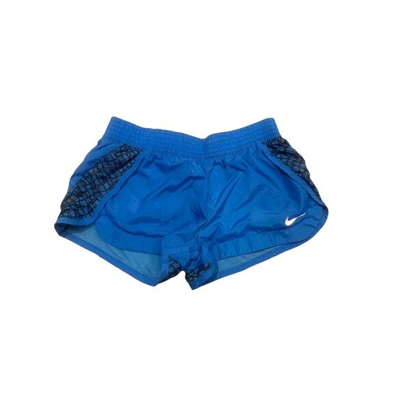 Nike Training Running Shorts Womens Medium Blue Elastic Waist Flannel Lined - Picture 2 of 6